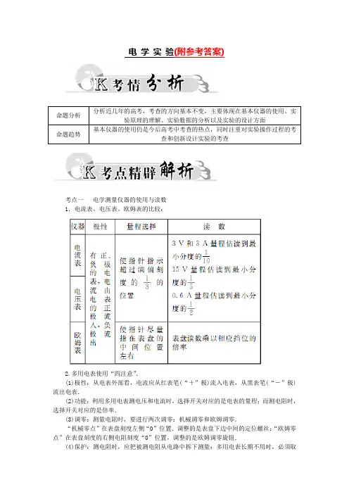【高考物理】2018最新版本高考物理二轮复习电学实验试题-专题拔高特训
