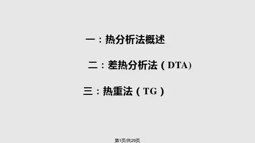热重分析及差热分析PPT课件
