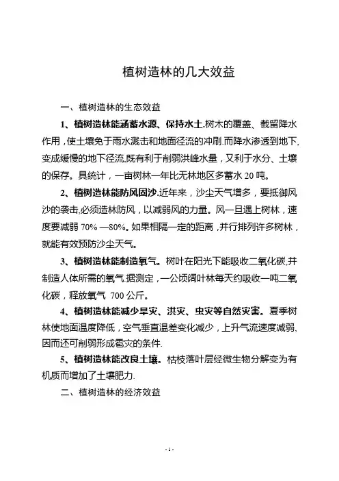 植树造林的好处(非常全面)