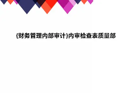 {财务管理内部审计}内审检查表质量部