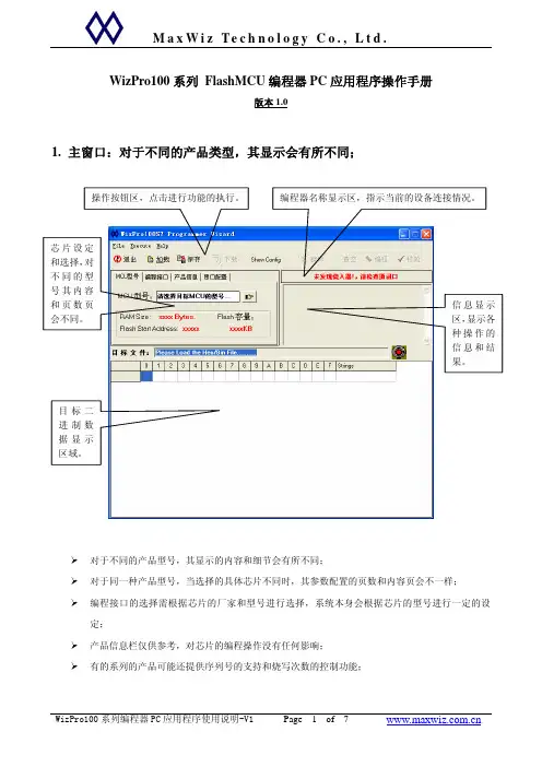 WizPro100系列PC应用程序操作手册-V1