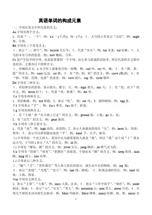 英语单词的构成元素