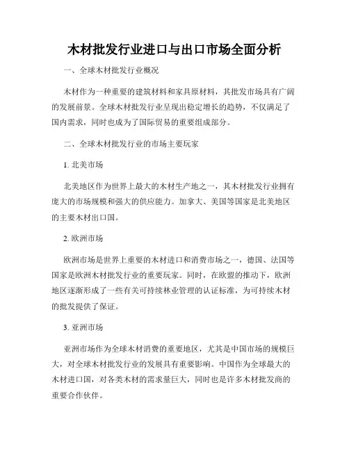 木材批发行业进口与出口市场全面分析