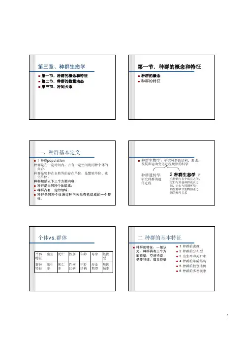 一、种群基本定义