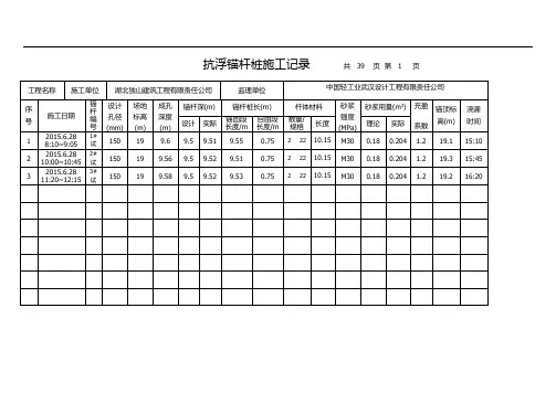 抗浮锚杆桩施工记录(1)