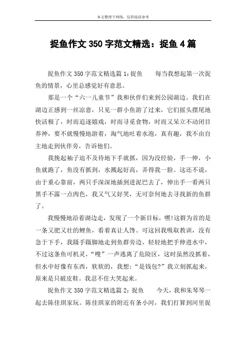 捉鱼作文350字范文精选：捉鱼4篇