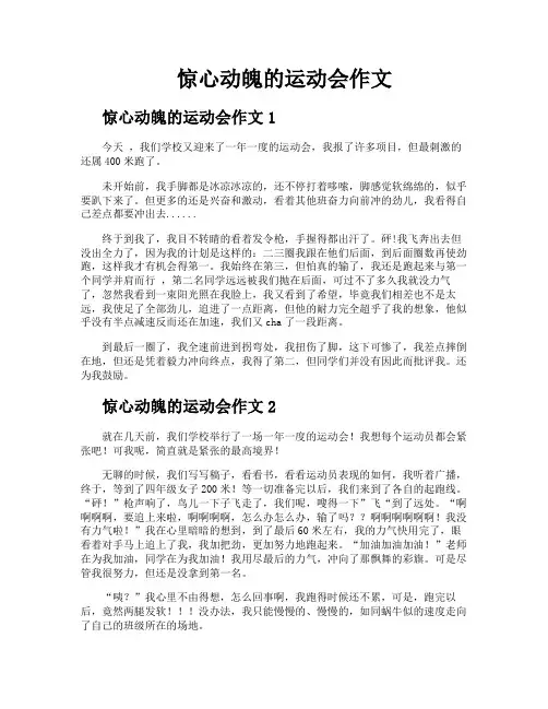 惊心动魄的运动会作文