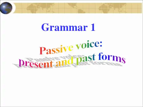 外研版必修三Module1EuropeGrammar---被动语态及主谓一致教学课件
