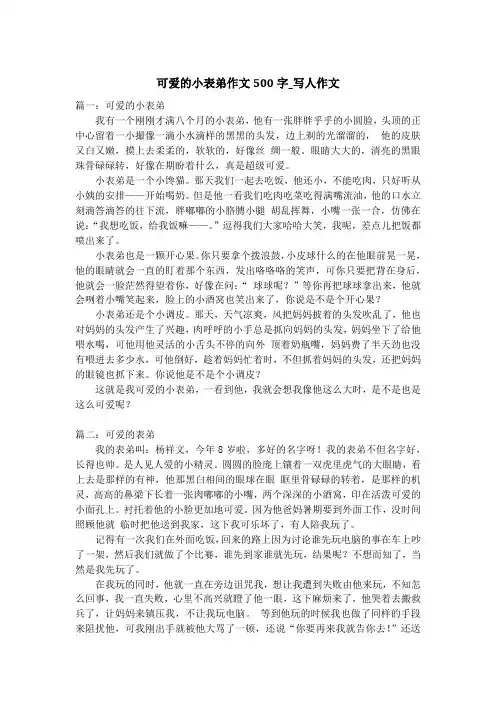 可爱的小表弟作文500字_写人作文