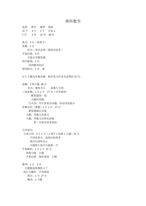 高考数学试卷分析(文理)