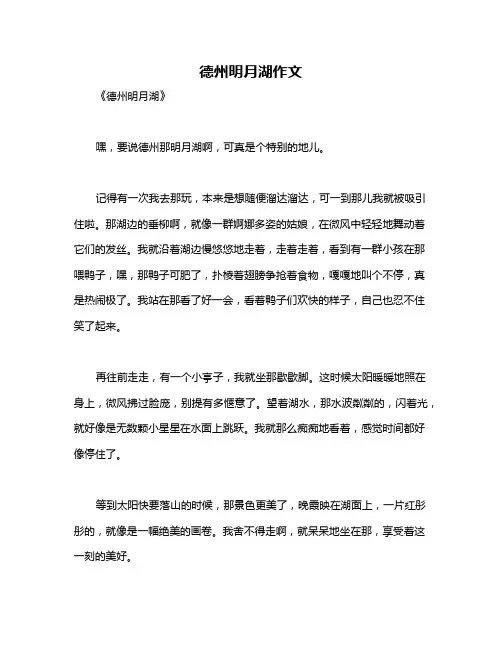德州明月湖作文