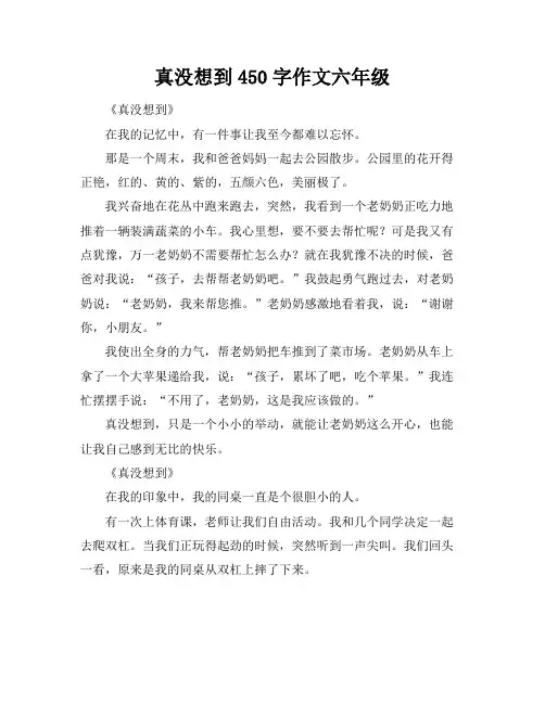 真没想到450字作文六年级