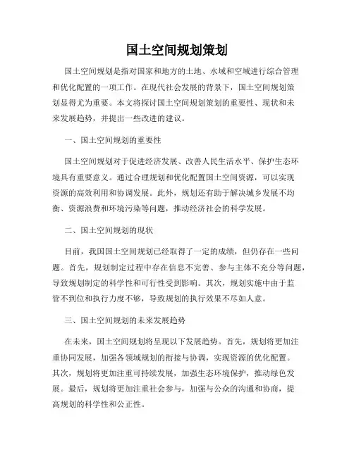 国土空间规划策划