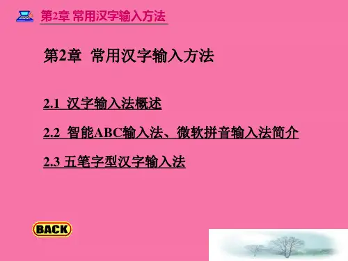 常用汉字输入方法ppt课件