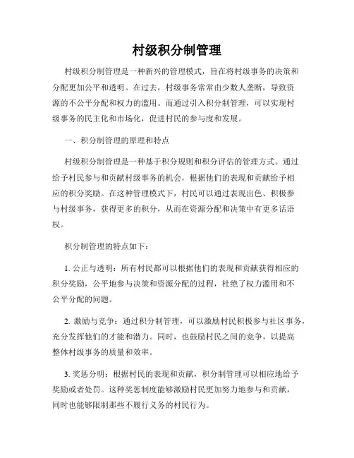 村级积分制管理