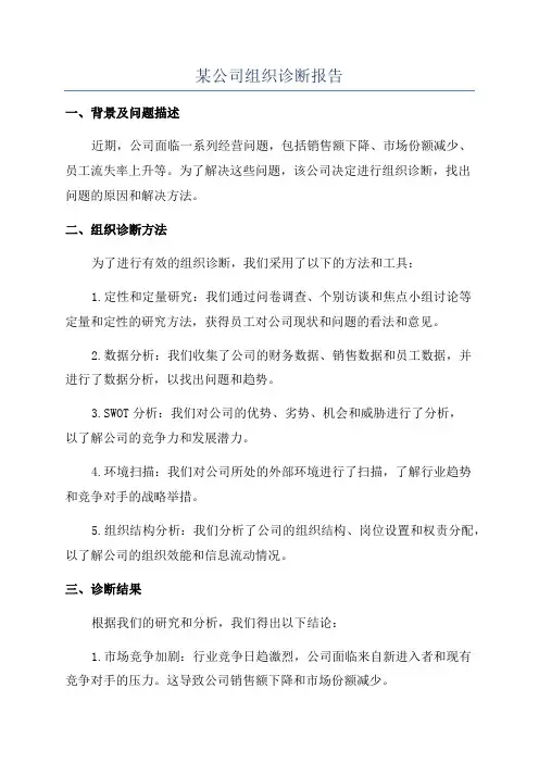 某公司组织诊断报告
