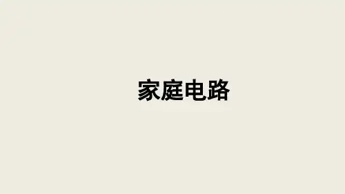 人教版九年级物理第十九章第一节家庭电路