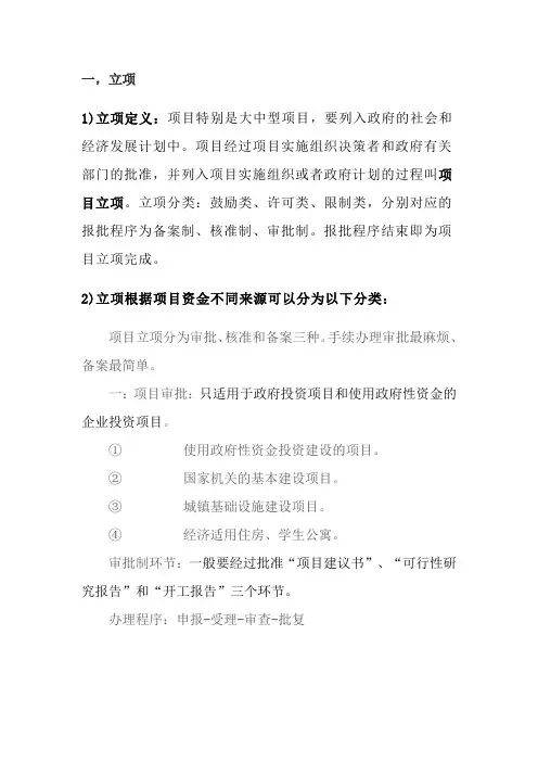 立项,四证办理相关情况归纳总结概述