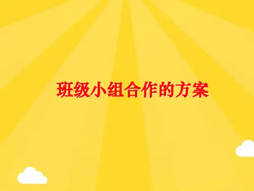 【优秀版】班级小组合作的方案PPT