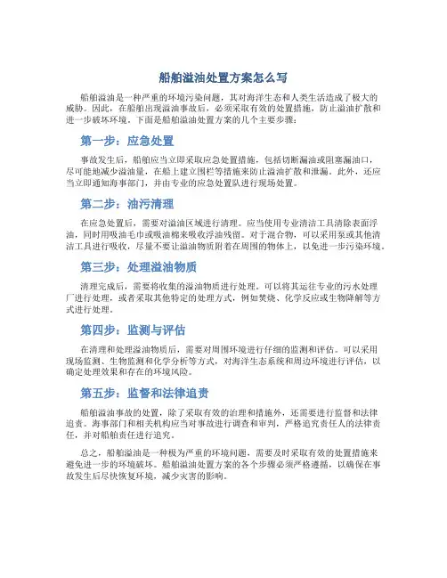 船舶溢油处置方案怎么写