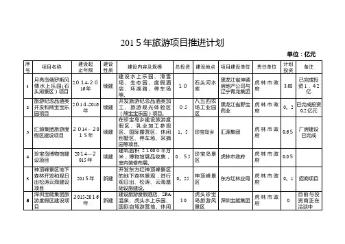 旅游项目计划建设情况表2.doc