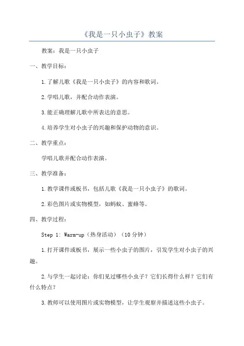 《我是一只小虫子》教案