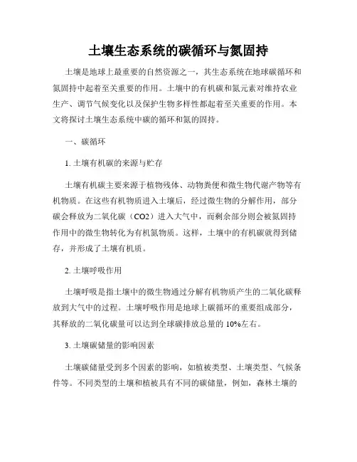 土壤生态系统的碳循环与氮固持