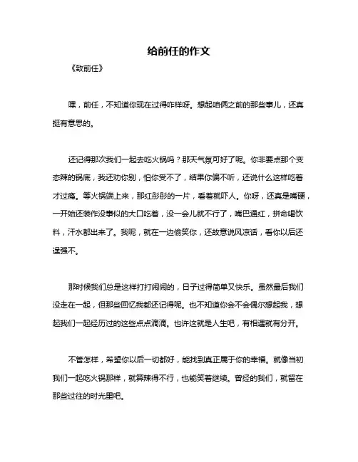 给前任的作文