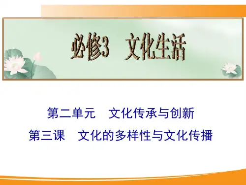 人教版高中政治必修3第二单元 文化传承与创新第三课 文化的多样性与文化传播课件