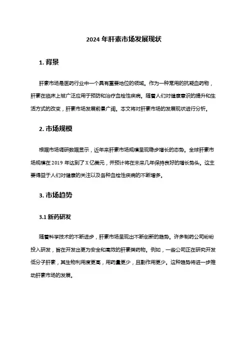 2024年肝素市场发展现状