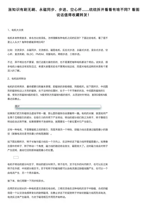 涨知识有刷无刷、永磁同步、步进、空心杯……统统拆开看看有啥不同？看图说话值得收藏转发！