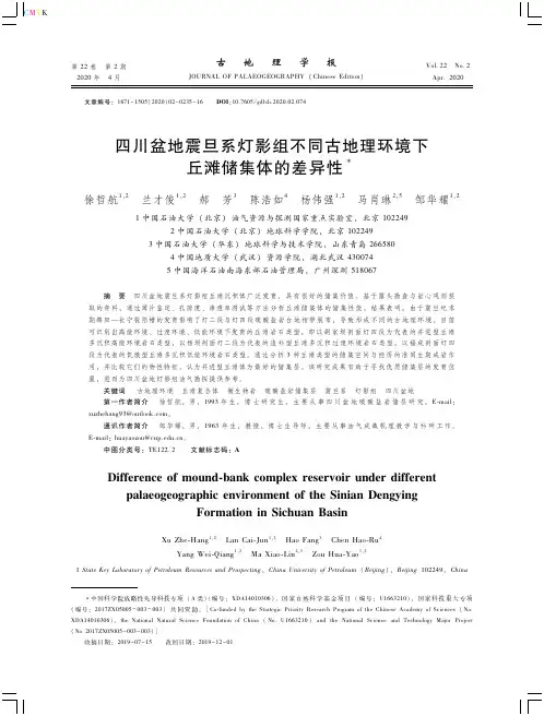 四川盆地震旦系灯影组不同古地理环境下丘滩储集体的差异性