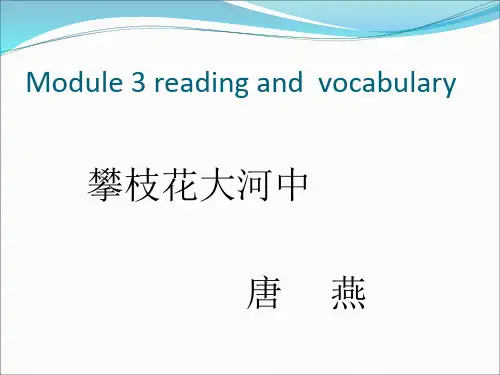 高中英语Module 3 reading and  vocabulary优秀课件
