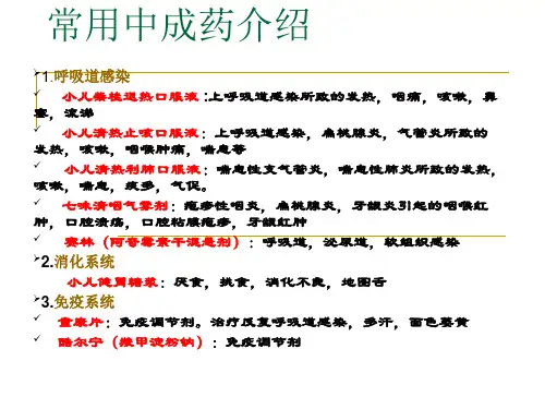 常用中成药介绍(内科)课件