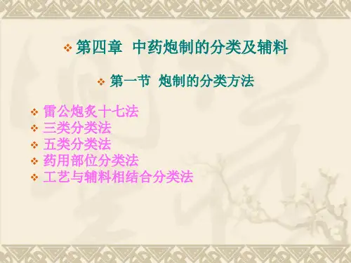 中药炮制学第4章 中药炮制的分类及辅料