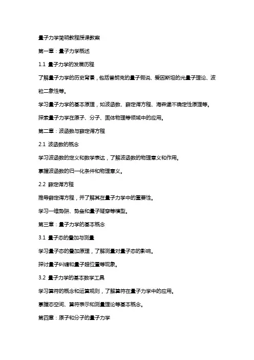 量子力学简明教程授课教案