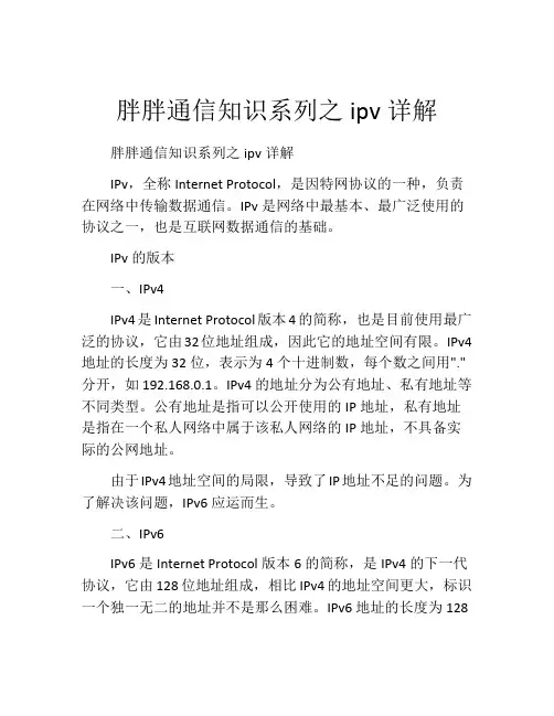 胖胖通信知识系列之ipv详解