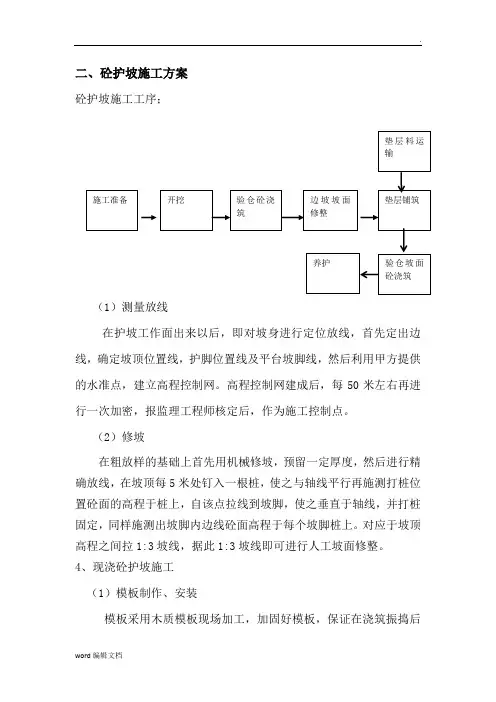 砼护坡工程施工方法