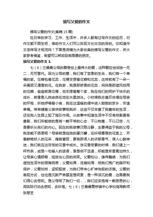 描写父爱的作文
