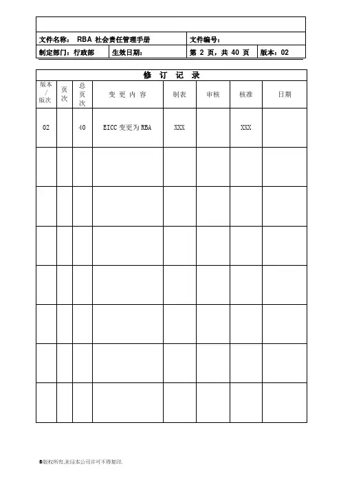 社会责任管理手册样板