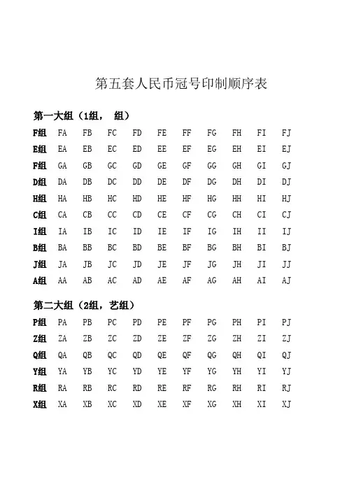 第四套 第五套人民币所有冠 价格大全