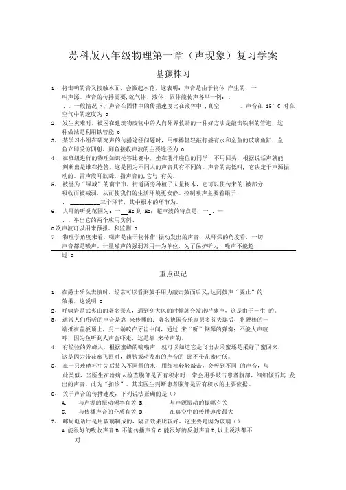 (声现象)复习学案.doc