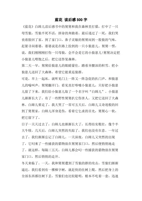 蓝花读后感500字2
