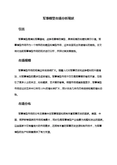 2024年军事模型市场分析现状