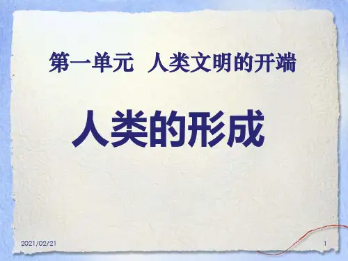 初中九年级上册历史 《人类的形成》人类文明的开端优质课件PPT