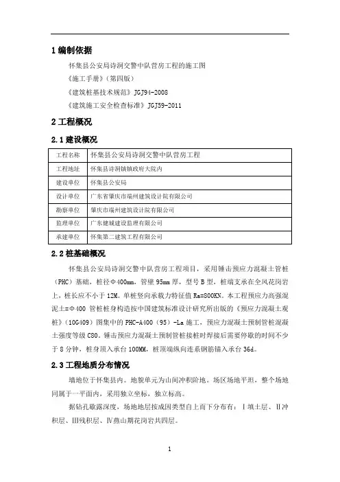 锤击桩施工方案