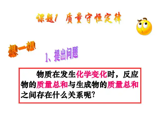 质量守恒定律教学课件PPT