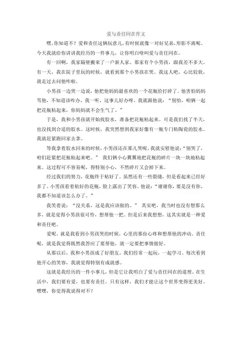 爱与责任同在作文