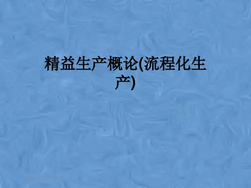 精益生产概论(流程化生产)