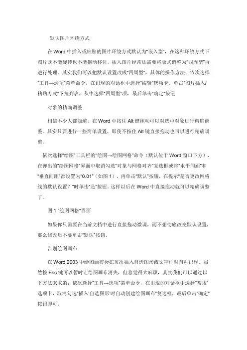 默认图片环绕方式